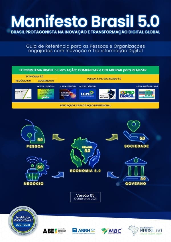 Capa do eBook – Manifesto Brasil 5.0 – Protagonista na Transformação Digital Global – V05